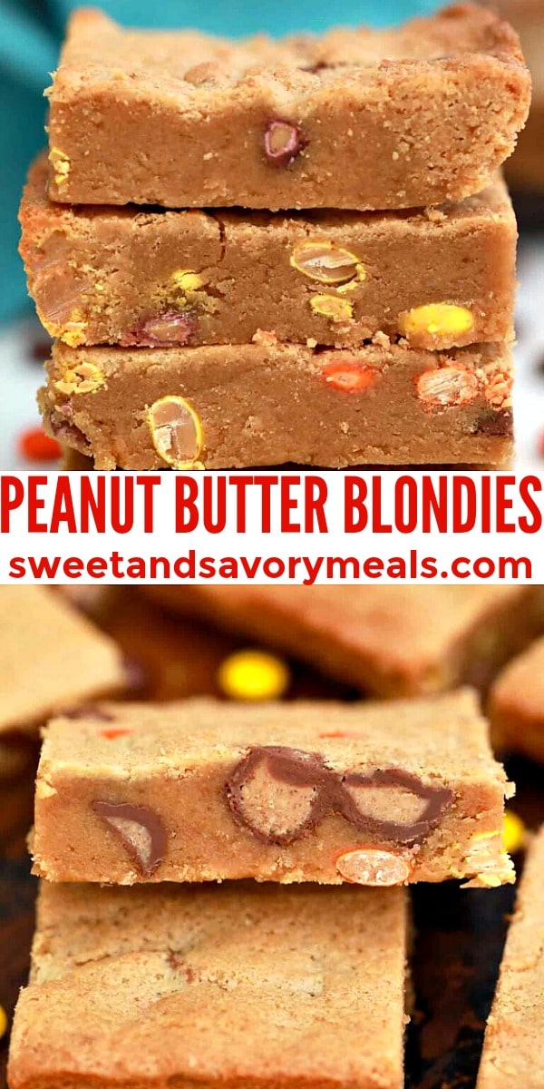 Easy Peanut Butter Blondies pin