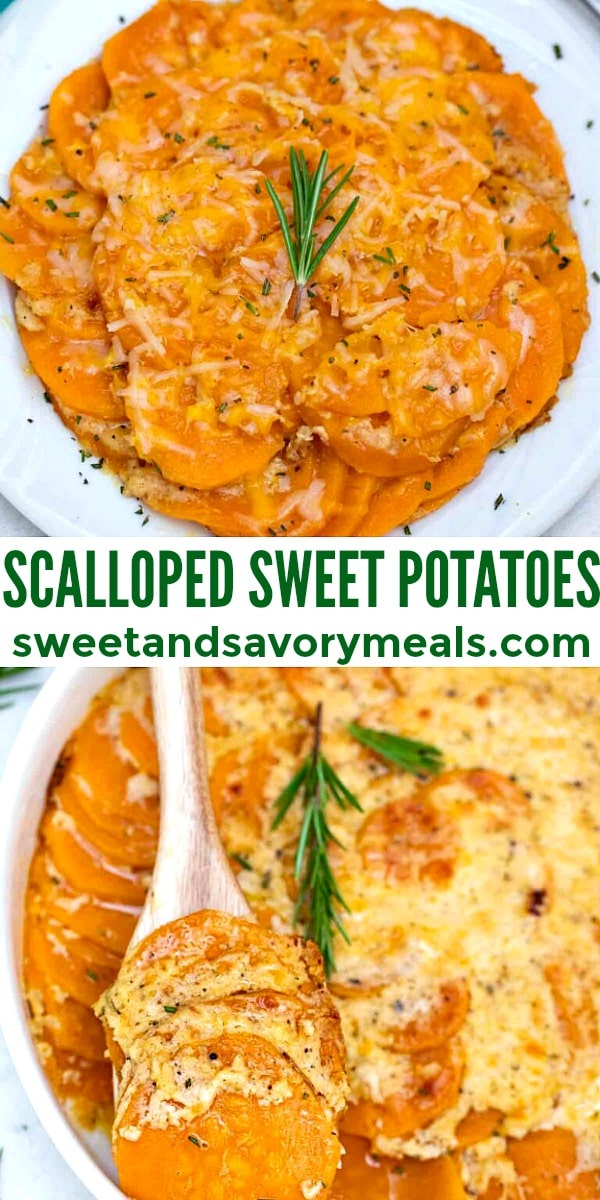 Easy Scalloped Sweet Potatoes pin