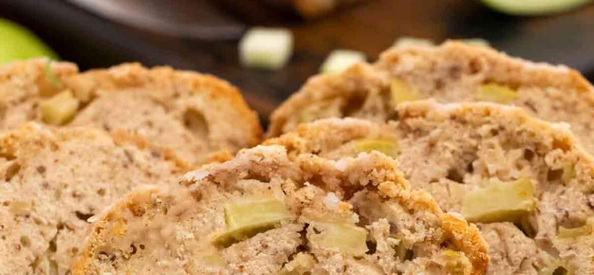 apple bread slices on a plate