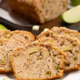 apple bread slices on a plate