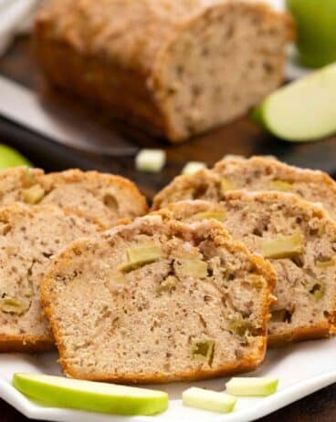 apple bread slices on a plate