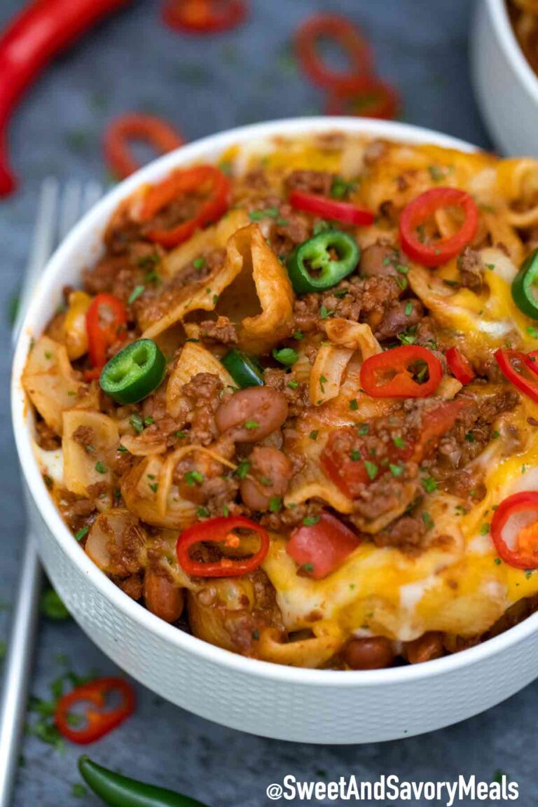 Instant Pot Chili Mac - Sweet and Savory Meals