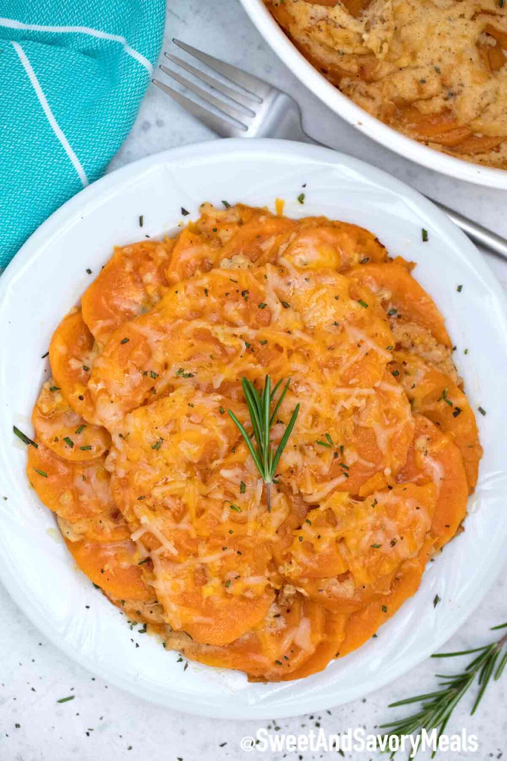 Scalloped Sweet Potatoes. Best Cheesy Recipe [VIDEO] - Sweet and Savory