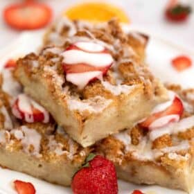 French toast bake casserole with strawberries