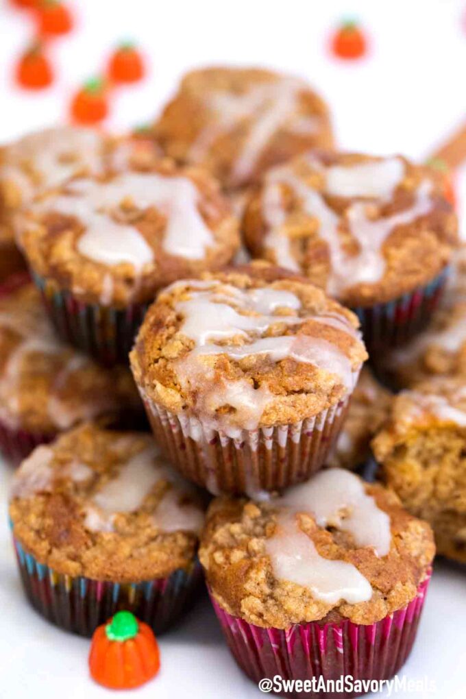 Stack of pumpkin muffins