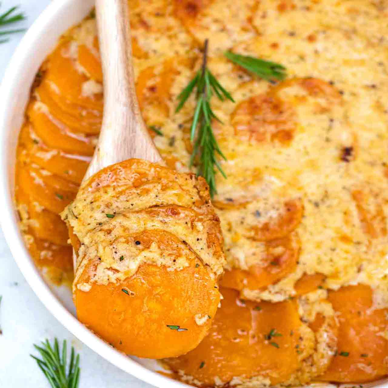 Scalloped Sweet Potatoes. Best Cheesy Recipe [VIDEO] - Sweet and Savory