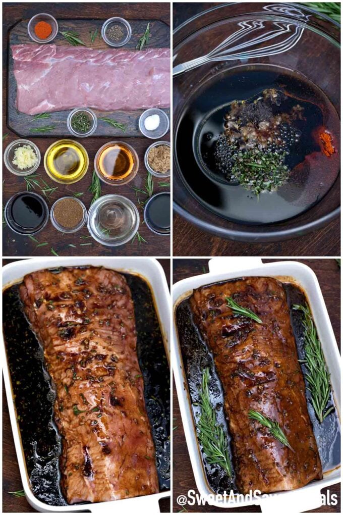 Ingredients and steps for how to cook balsamic pork loin