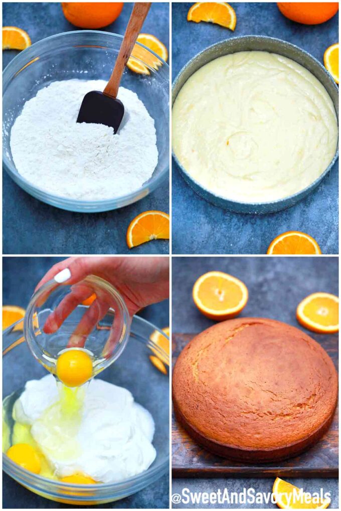 How to make orange cake steps.