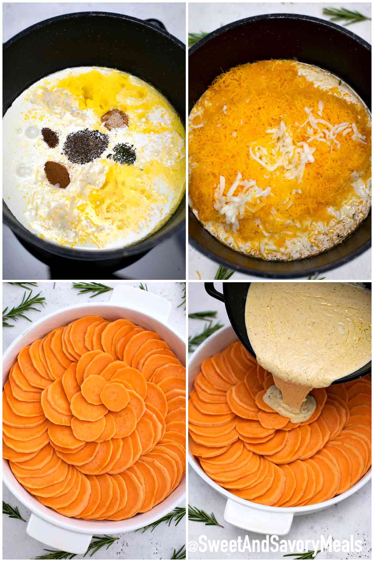 Scalloped Sweet Potatoes. Best Cheesy Recipe [VIDEO] - Sweet and Savory