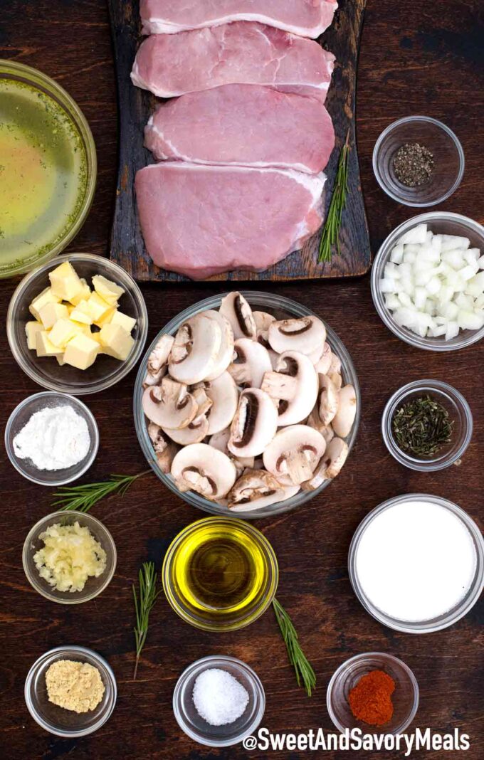 Mushroom pork chops ingredients