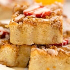 French toast bake casserole on a plate