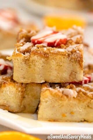 French toast bake casserole on a plate