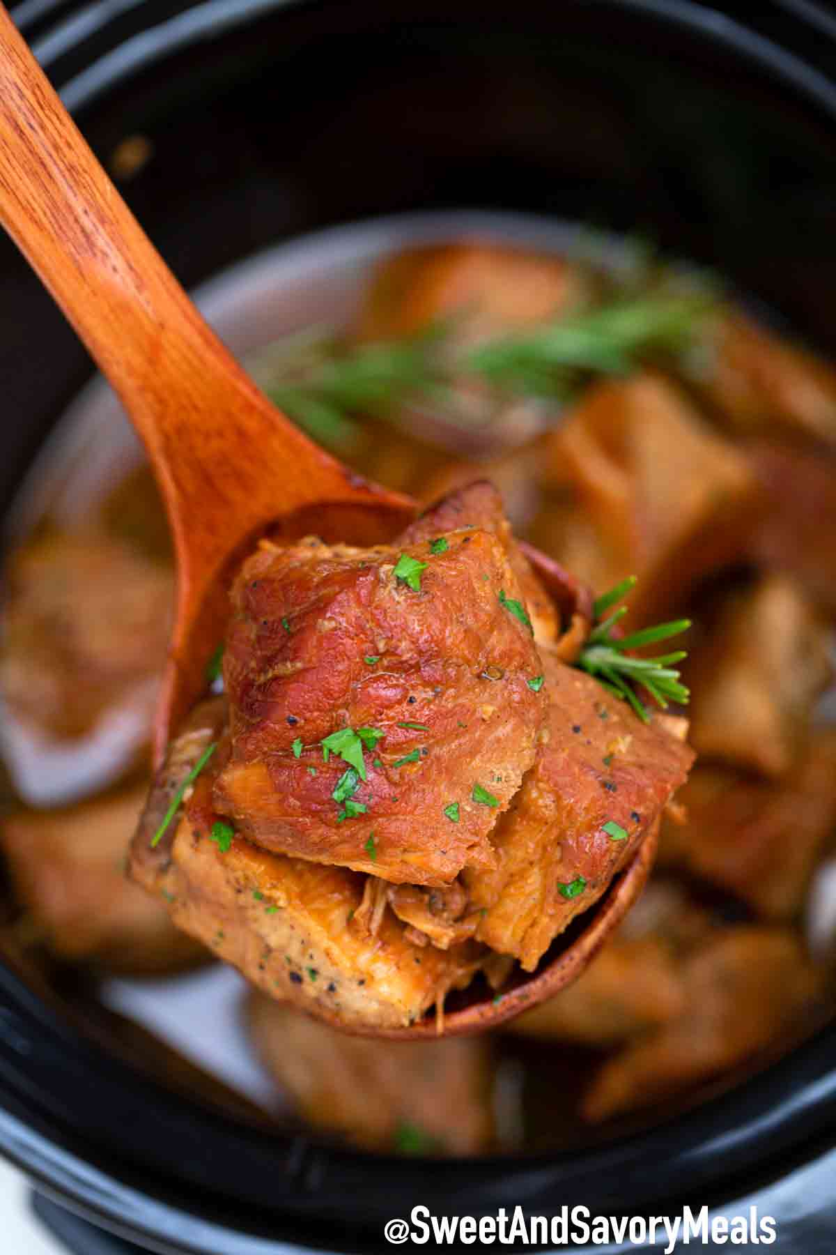 Slow Cooker Brown Sugar Garlic Pork [Video] Sweet and Savory Meals