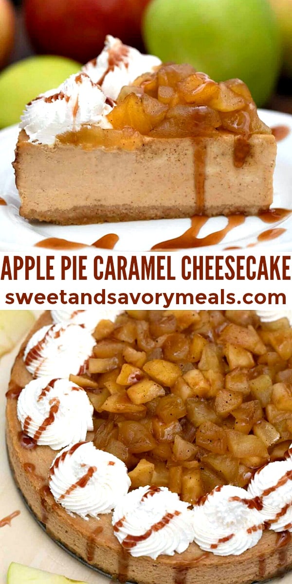 easy apple pie caramel cheesecake pin