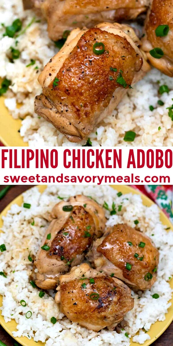 easy filipino chicken adobo pin