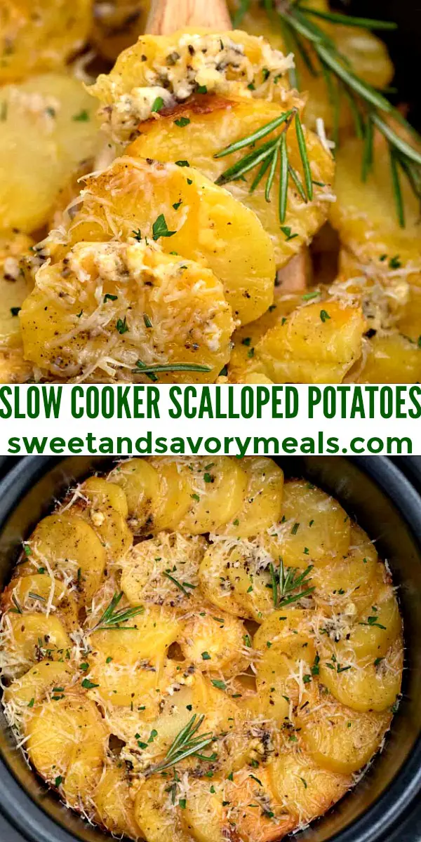 easy slow cooker scalloped potatoes pin