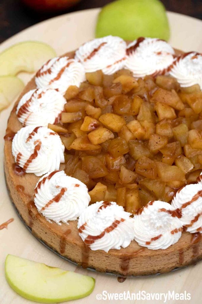 Apple pie caramel cheesecake