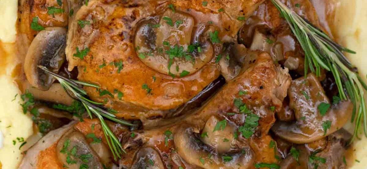 instant pot pork chops with mushroom gravy and mashed potatoes