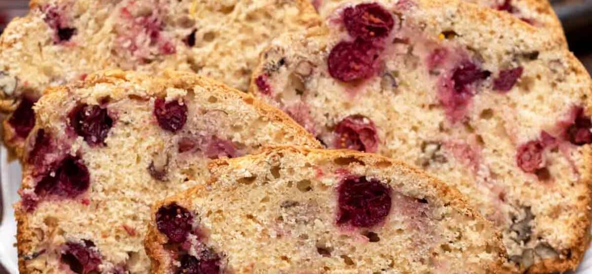 slices of cranberry bread