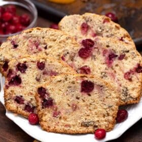 slices of cranberry bread