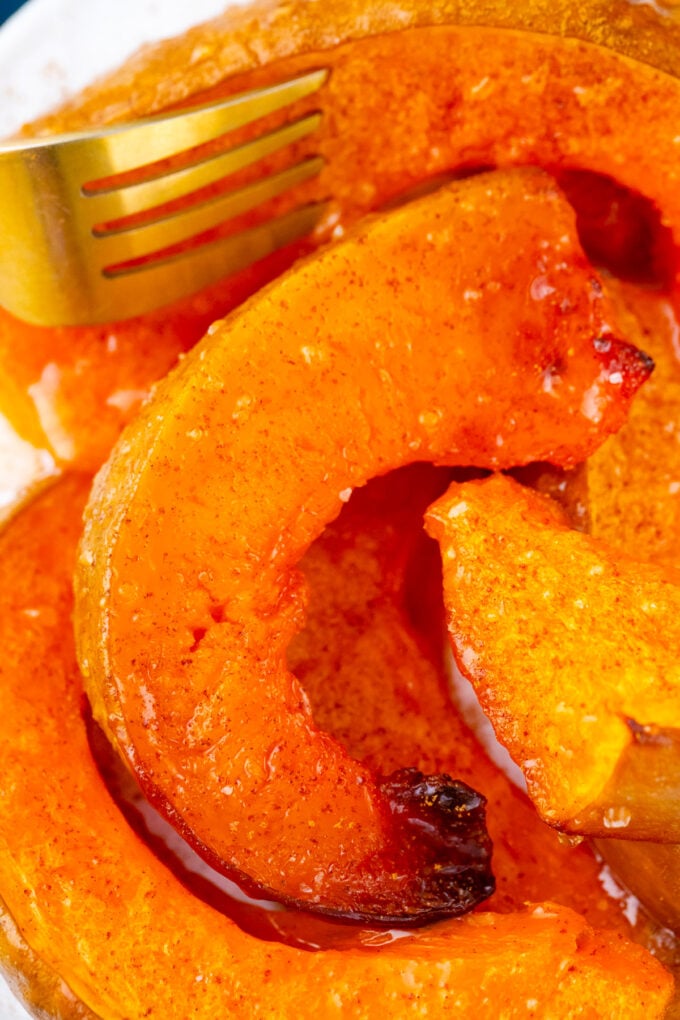 Perfectly roasted pumpkin slices.