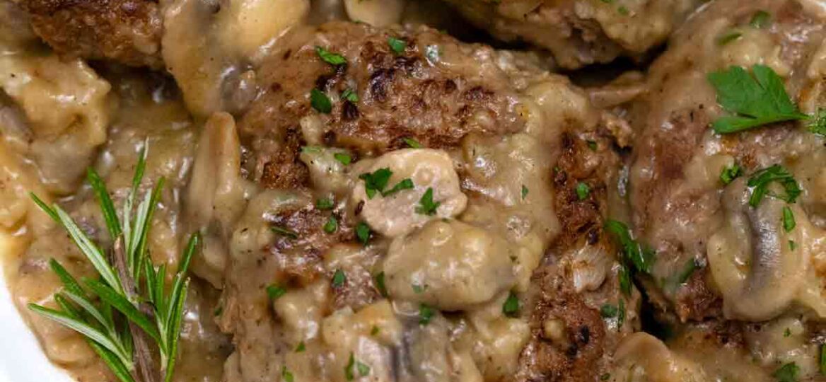 hamburger steak with mushroom gravy