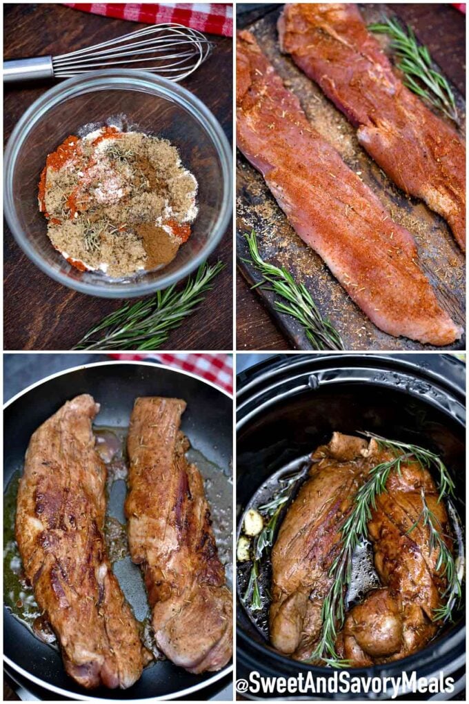 ingredients and steps on how to make crock pot pork tenderloin