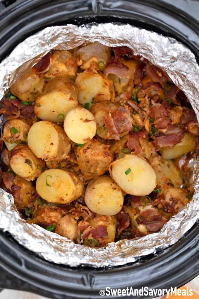 slow cooker loaded potatoes