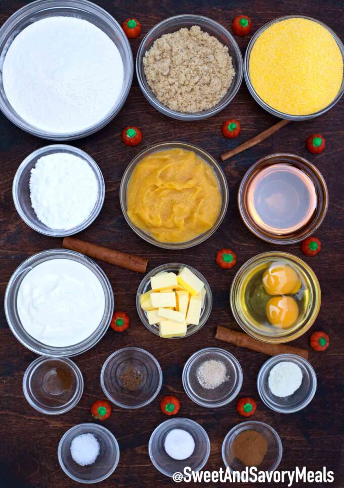 pumpkin cornbread ingredients