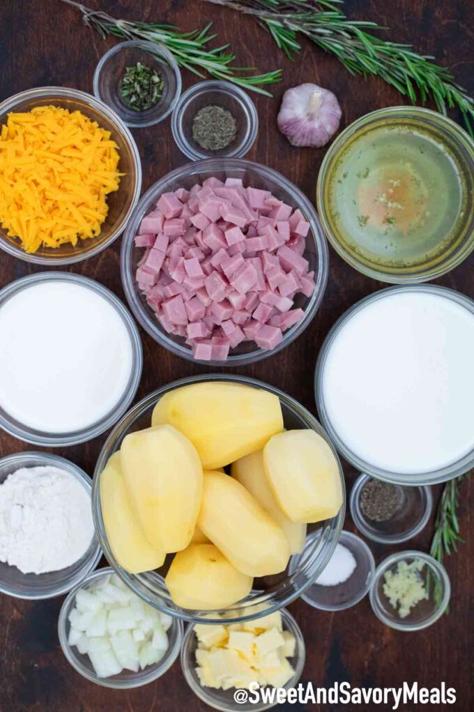 scalloped potatoes and ham ingredients