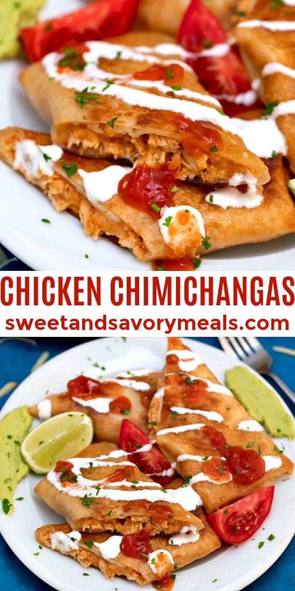 easy chicken chimichangas pin