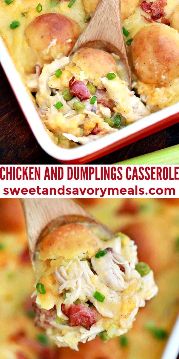 easy chicken and dumplings casserole pin