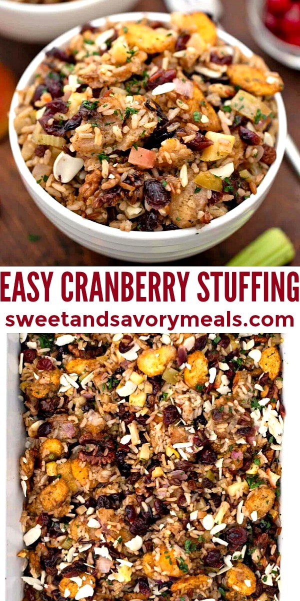 easy homemade cranberry stuffing pin