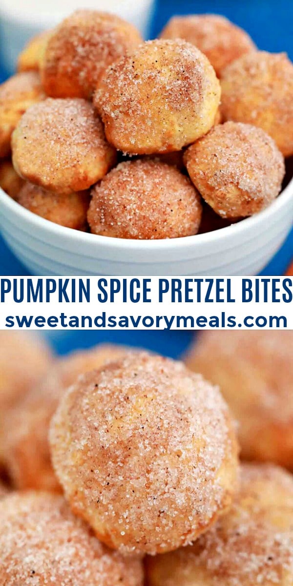 easy pumpkin spice pretzel bites pin