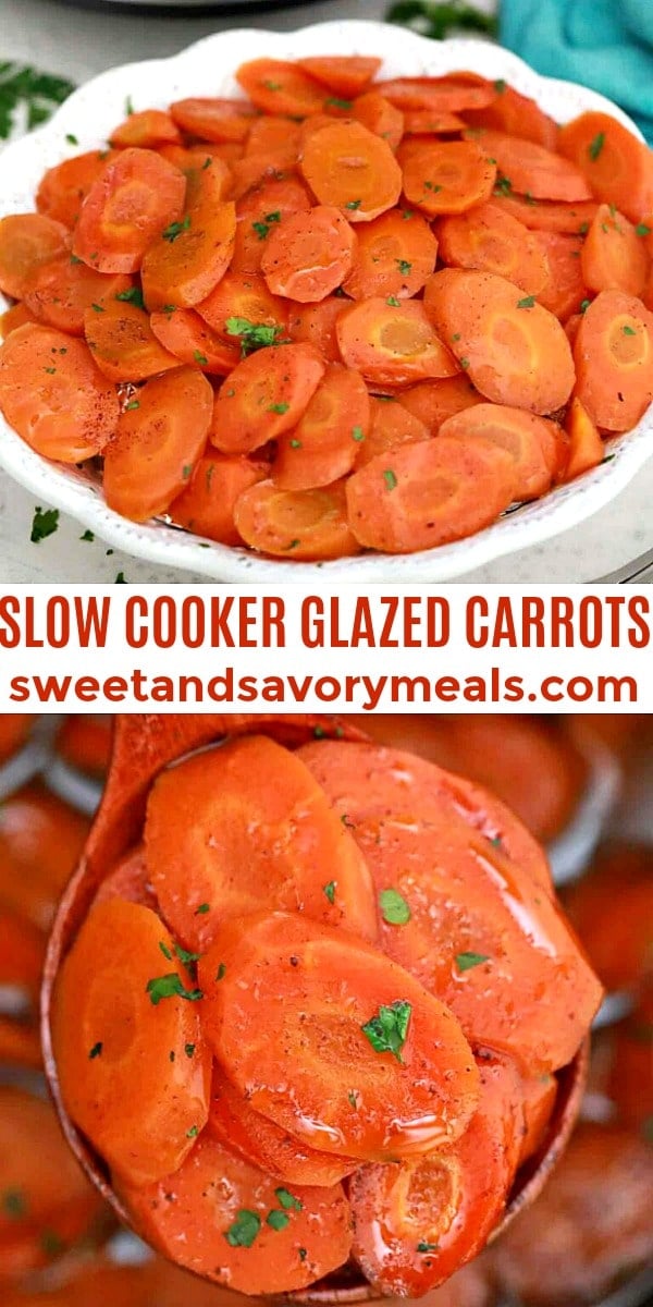 easy slow cooker glazed carrots pin