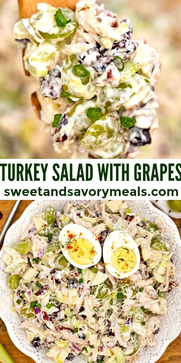 easy turkey salad with grapes pin