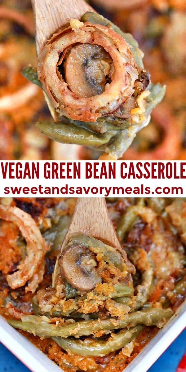easy vegan green bean casserole pin