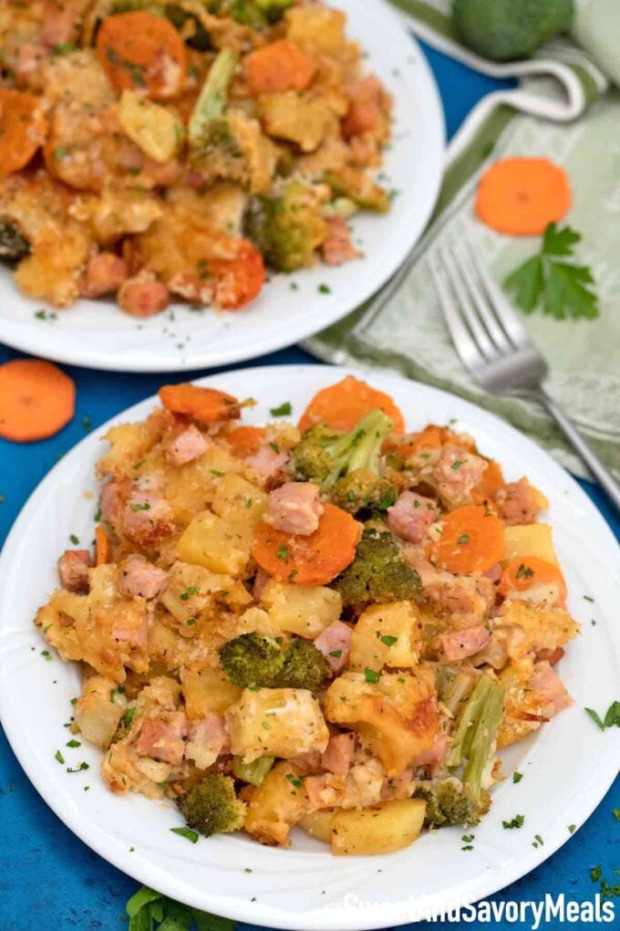 ham casserole with veggies