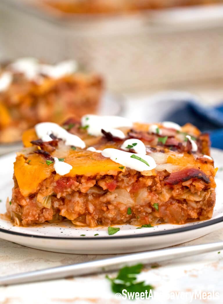 sliced stuffed cabbage casserole