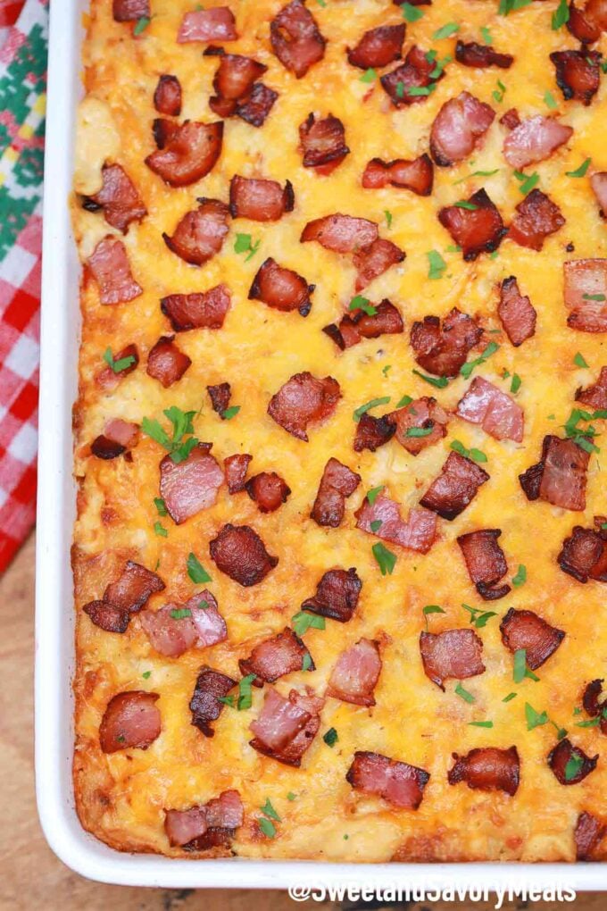 turkey casserole with cheese and bacon