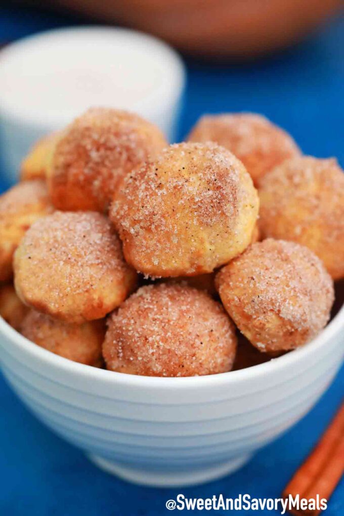 pumpkin pretzel bites in a bowl