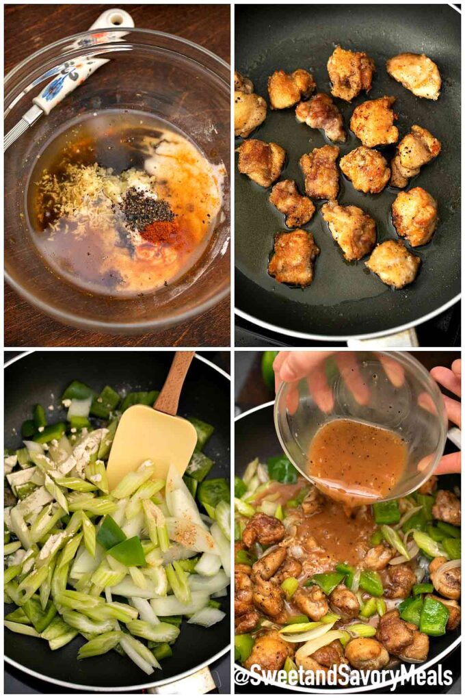 steps how to make Panda Express black pepper chicken