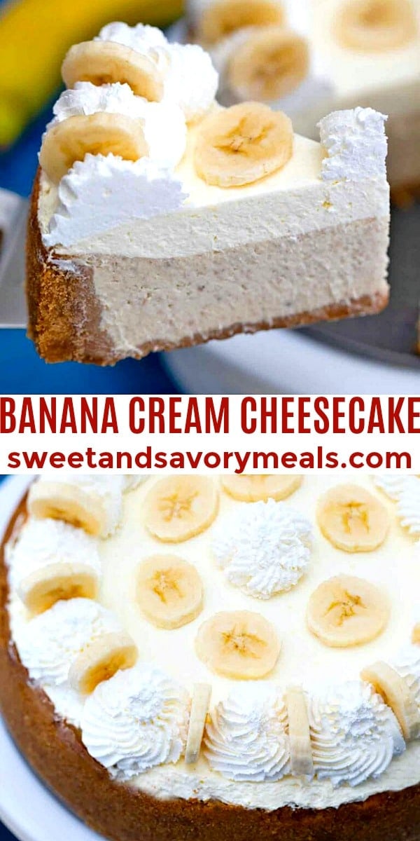 easy banana cream cheesecake pin