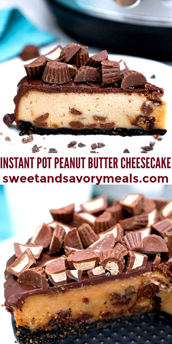 easy instant pot peanut butter cheesecake pin