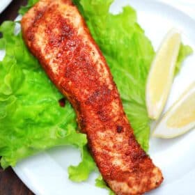 cooked salmon fillet