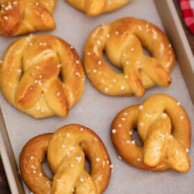 baked soft pretzels with sea salt