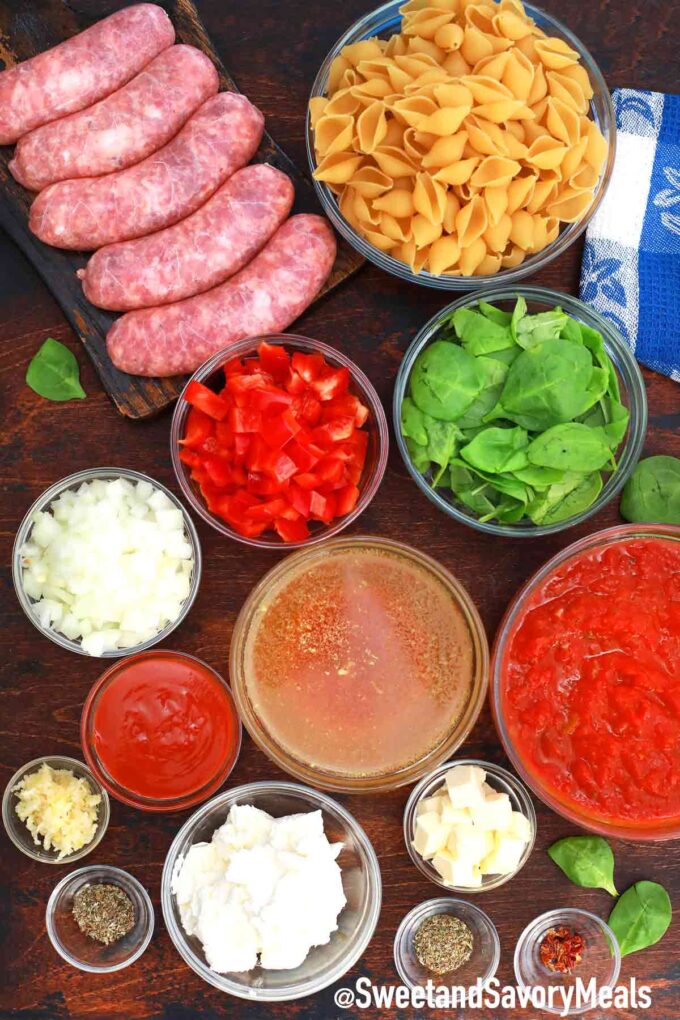 instant pot spicy sausage pasta ingredients