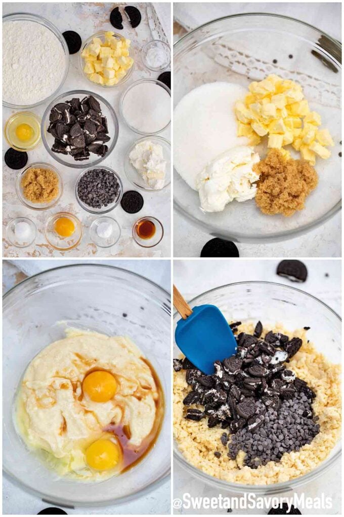 steps how to make cookies and cream cookies