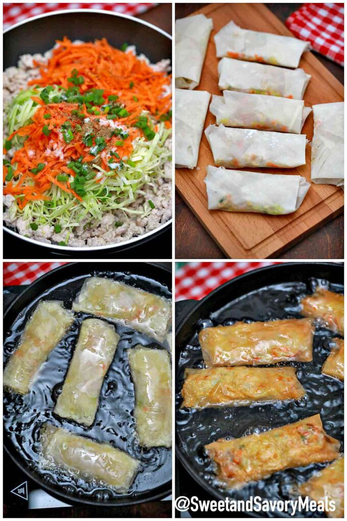 steps how to make Panda Express chicken egg rolls