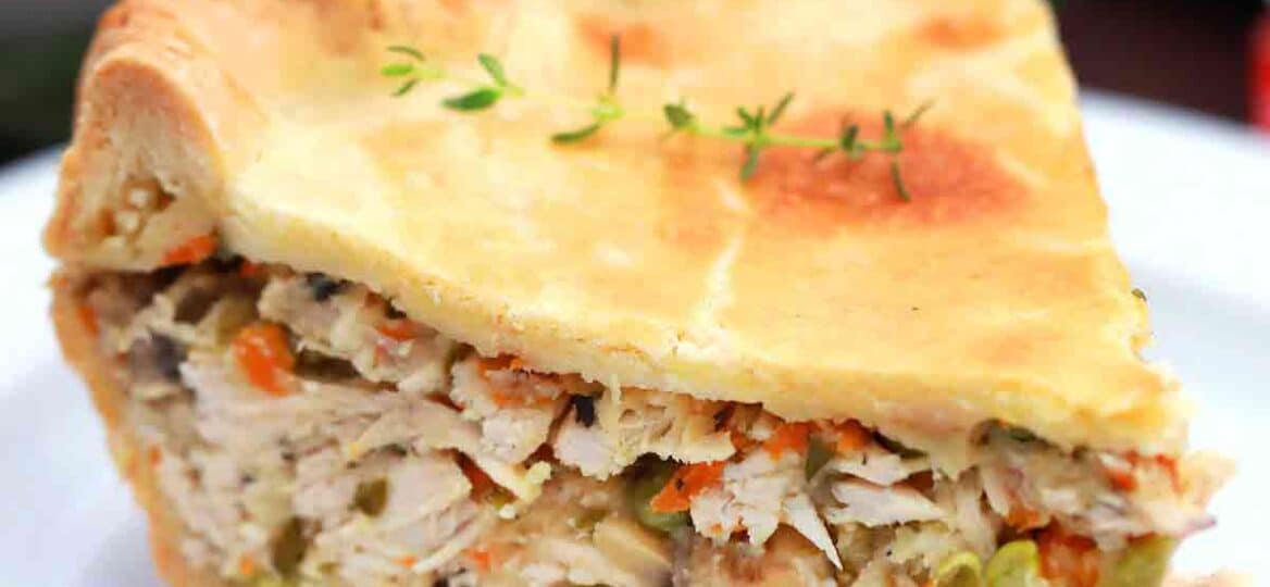 turkey pot pie slice